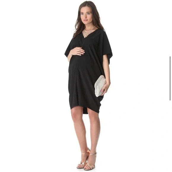 black mini jersey dress Angel Maternity Maternity Sleeveless Bamboo Bodycon Dress in Black